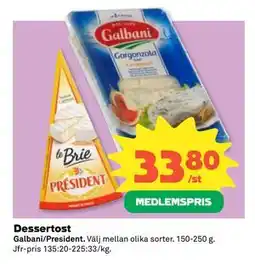Coop Daglivs Dessertost, Medlemspris erbjuda