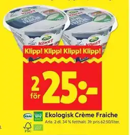 ICA Kvantum Ekologisk Crème Fraiche erbjuda