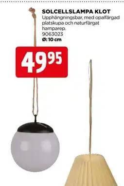 Jem&Fix SOLCELLSLAMPA KLOT erbjuda