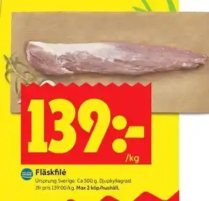ICA Kvantum Fläskfilé erbjuda