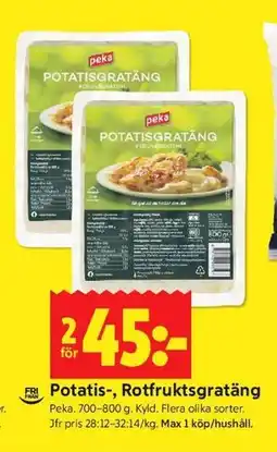 ICA Kvantum Potatis-, Rotfruktsgratäng erbjuda