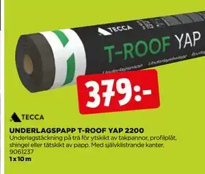 Jem&Fix UNDERLAGSPAPP T-ROOF YAP 2200 erbjuda