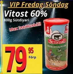 Supergrossen Vitost 60%, Medlemspris erbjuda