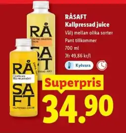 Lidl RÅSAFT Kallpressad juice erbjuda