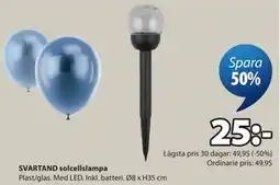 JYSK SVARTAND solcellslampa erbjuda