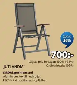 JYSK SIRDAL positionsstol erbjuda