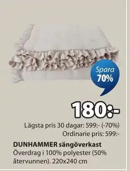 JYSK DUNHAMMER sängöverkast erbjuda