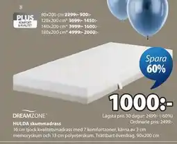 JYSK HULDA skummadrass erbjuda