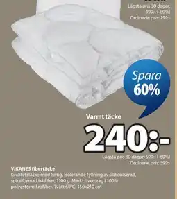 JYSK VIKANES fibertäcke erbjuda