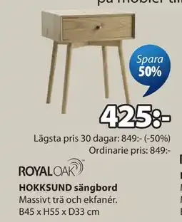 JYSK HOKKSUND sängbord erbjuda