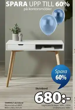 JYSK TAMHOLT skrivbord erbjuda