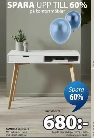 JYSK TAMHOLT skrivbord erbjuda