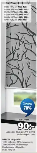 JYSK BARKEN rullgardin erbjuda