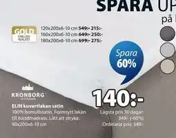 JYSK ELIN kuvertlakan satin erbjuda