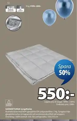 JYSK GJENDETUNGA tyngdtäcke erbjuda