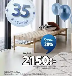 JYSK VADEHAVET dagbädd erbjuda