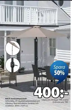 JYSK HALK marknadsparasoll erbjuda