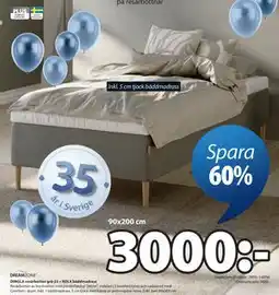 JYSK DINGLA resårbotten grå-23 + KOLA bäddmadrass erbjuda