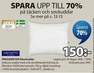 JYSK PRESIDENTEN fiberkudde erbjuda