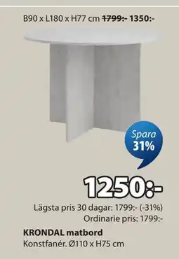 JYSK KRONDAL matbord erbjuda