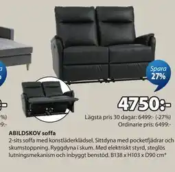 JYSK ABILDSKOV soffa erbjuda