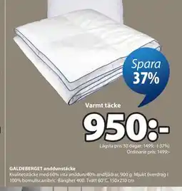 JYSK GALDEBERGET anddunstäcke erbjuda