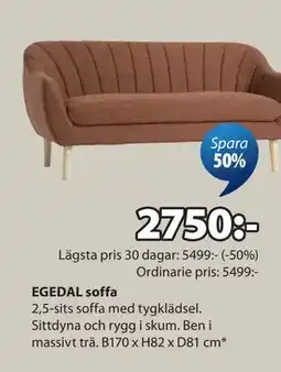 JYSK EGEDAL soffa erbjuda