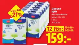 Lidl MILBONA Mjölk erbjuda