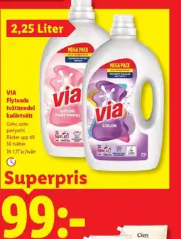 Lidl VIA Flytande tvättmedel kulörtvätt erbjuda