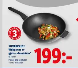 Lidl SILVERCREST Wokpanna av gjuten aluminium erbjuda