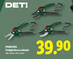Lidl PARKSIDE Trädgårdssax/sekatör erbjuda