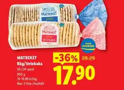 Lidl MATRIKET Rȧg/Vetekaka erbjuda