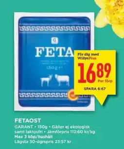 Willys Fetaost erbjuda