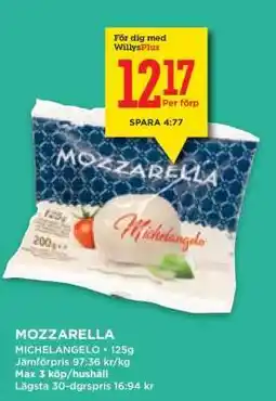 Willys MOZZARELLA erbjuda