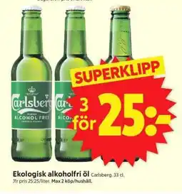 ICA Supermarket EKOLOGISK ALKOHOLFRI ÖL erbjuda