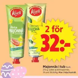 ICA Supermarket Majonnäs i tub Kavli erbjuda