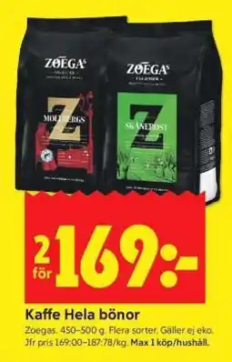 ICA Supermarket KAFFE HELA BÖNOR erbjuda