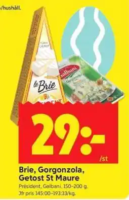 ICA Supermarket BRIE, GORGONZOLA, GETOST ST MAURE erbjuda
