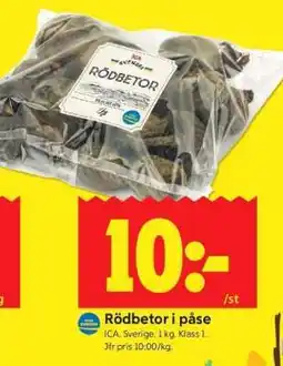 ICA Supermarket Rödbetor i påse erbjuda