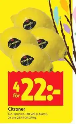 ICA Supermarket Citroner erbjuda