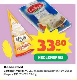 Coop DESSERTOST erbjuda
