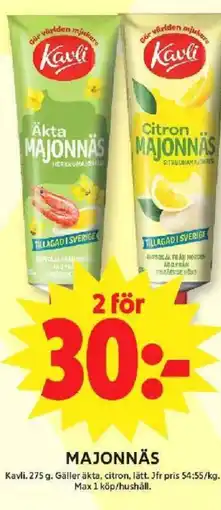 ICA Maxi Kavli Majonnäs erbjuda