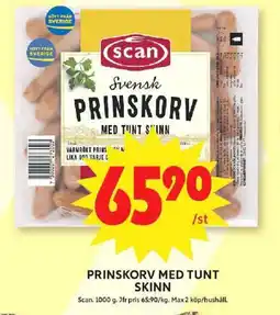 ICA Maxi Scan Prinskorv med tunt skinn erbjuda