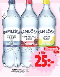 ICA Maxi RAMLÖSA Kolsyrat vatten erbjuda