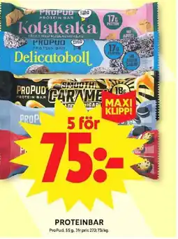 ICA Maxi PROPUD Proteinbar erbjuda