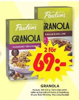 ICA Maxi Paulúns Granola erbjuda