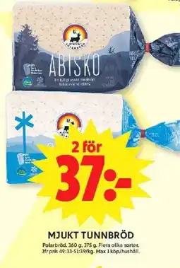 ICA Maxi Polarbröd Mjukt tunnbröd erbjuda