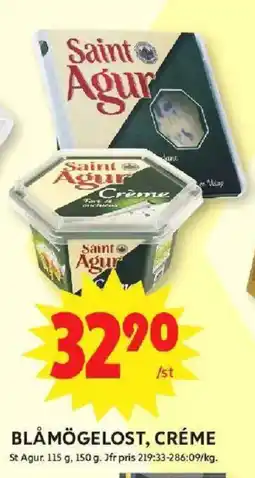 ICA Maxi Saint Agur Blåmögelost, créme erbjuda