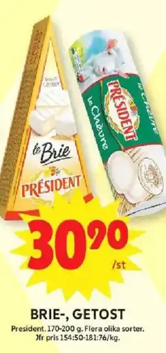 ICA Maxi President Brie-, getost erbjuda