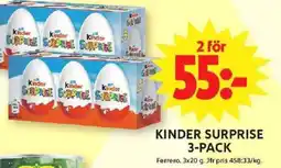 ICA Maxi Kinder surprise 3-pack erbjuda